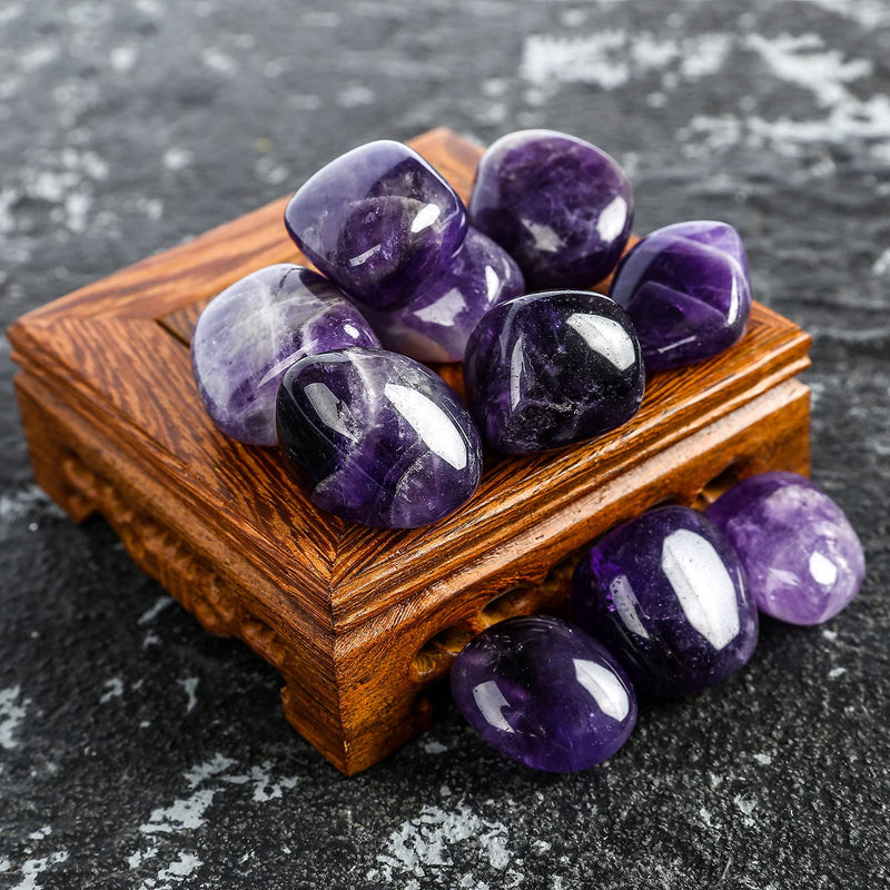 [Australia] - 1/2 lb Tumbled Amethyst Stones for Wicca, Reiki, and Energy Crystal Healing, Natural Amethyst Crystal from Brazil 