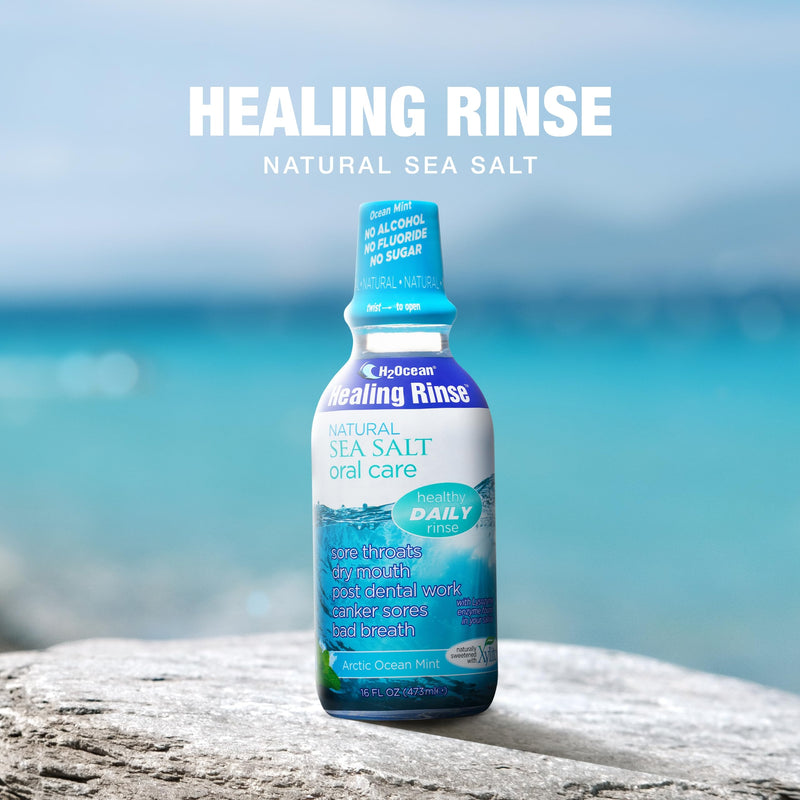 [Australia] - H2Ocean Healing Rinse Natural Sea Salt Oral Care - Mouth Rinse for Oral Care - Great for Piercings, Sore Throats & Gum Health - Alcohol- & Fluoride-Free Mouthwash - Arctic Ocean Mint, 16 oz Artic Ocean Mint 16 Fl Oz (Pack of 1) 