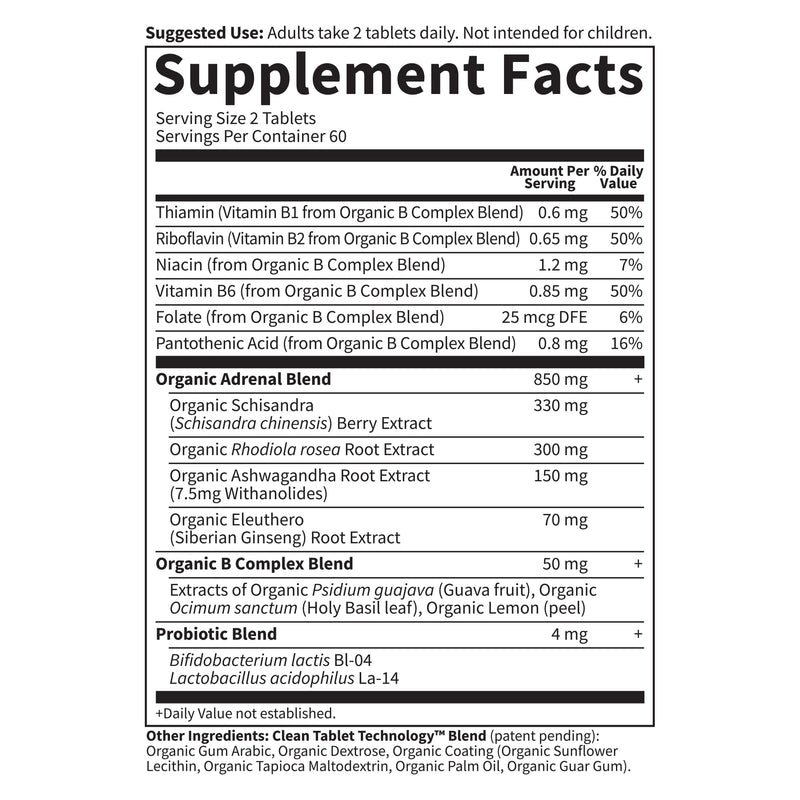 Garden of Life Organics Adrenal Daily Balance with Adaptogenic Herbs, 120ct
