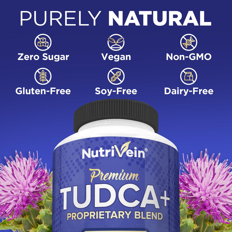 [Australia] - Nutrivein TUDCA+ Liver Support Supplement 1000mg - Liver Detox and Cleanse for Liver Health - 30 Day Supply (60 Capsules, Two Daily) 
