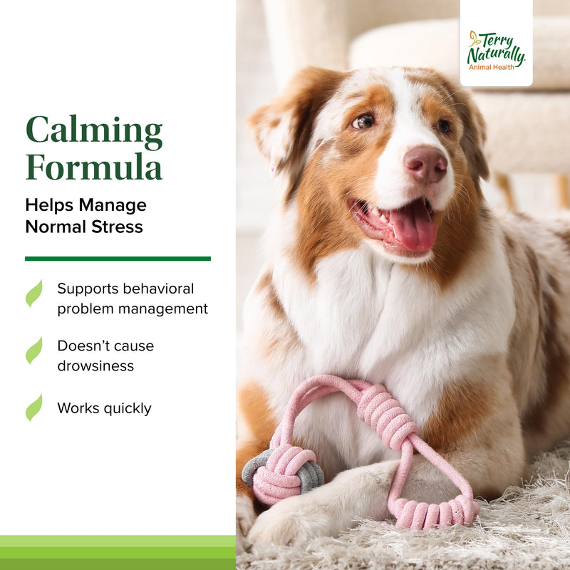 Terry Naturally Animal Health Calming Formula - 45 Tablets - Promotes Calm & Relaxation for Dogs - Non-GMO - 45 Servings - PawsPlanet Australia
