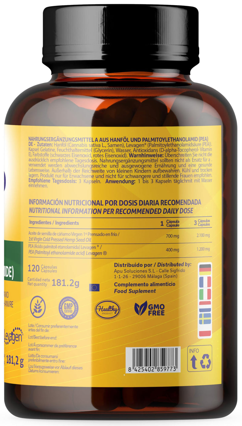 [Australia] - Kinoko Life PEA Palmitoylethanolamide 120 capsules. Gluten free 