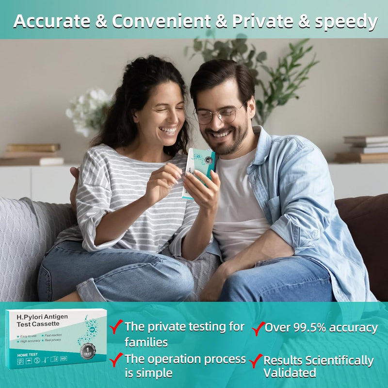 [Australia] - Helicobacter Pylori Test Kit - 2 Pack, H Pylori Test Kits at Home, h. Pylori Self-Test Detection Kits, Quick Home Testing Within 15 Minutes - Highly Accurate Results, Easy to Use and Read., Green 