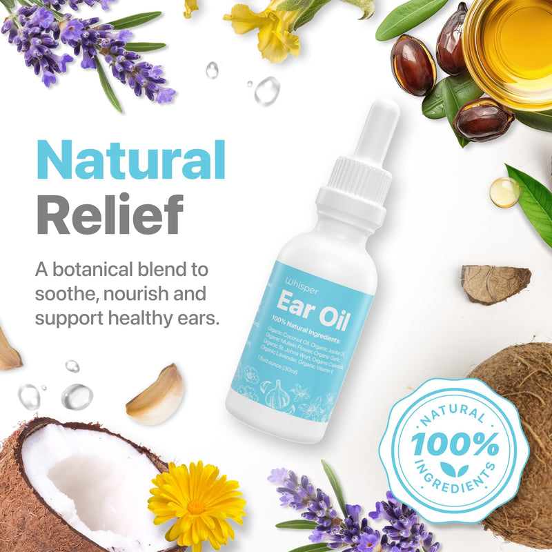 [Australia] - Ear Oil Drops | Garlic Mullein Ear Drops for Clogged Ears, Ear Infection, Ear Wax Removal Drops, Itchy Ears & Earache Drops | Swimmers Ear Drops For Swimmers | Sweet Oil For Ears | Ear Tinnitus Relief 