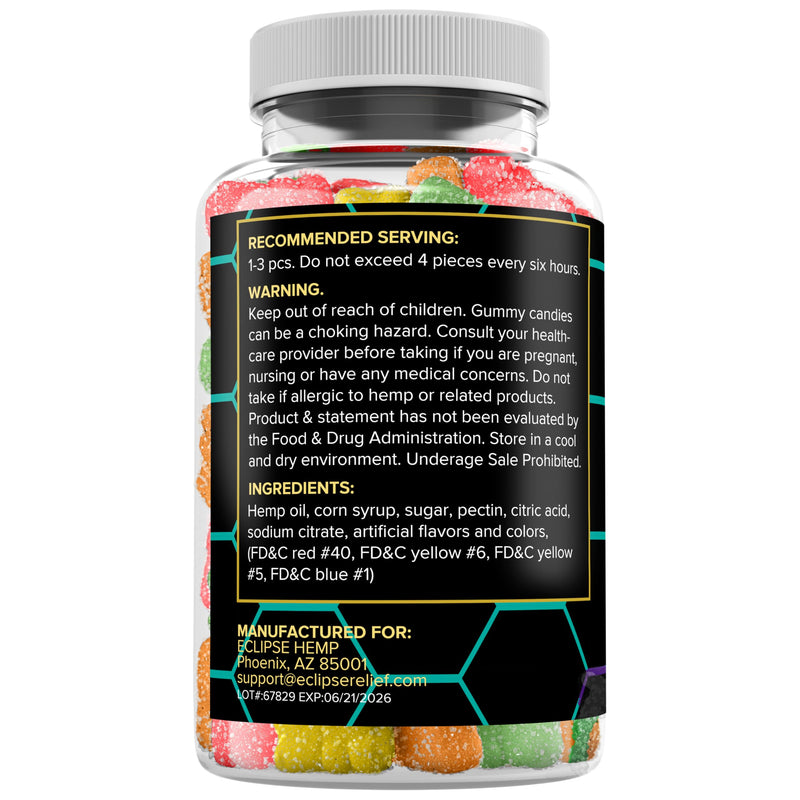 Hemp Gummies - 9,000 MG - Gummy Bear with Hemp Oil - 90 Count