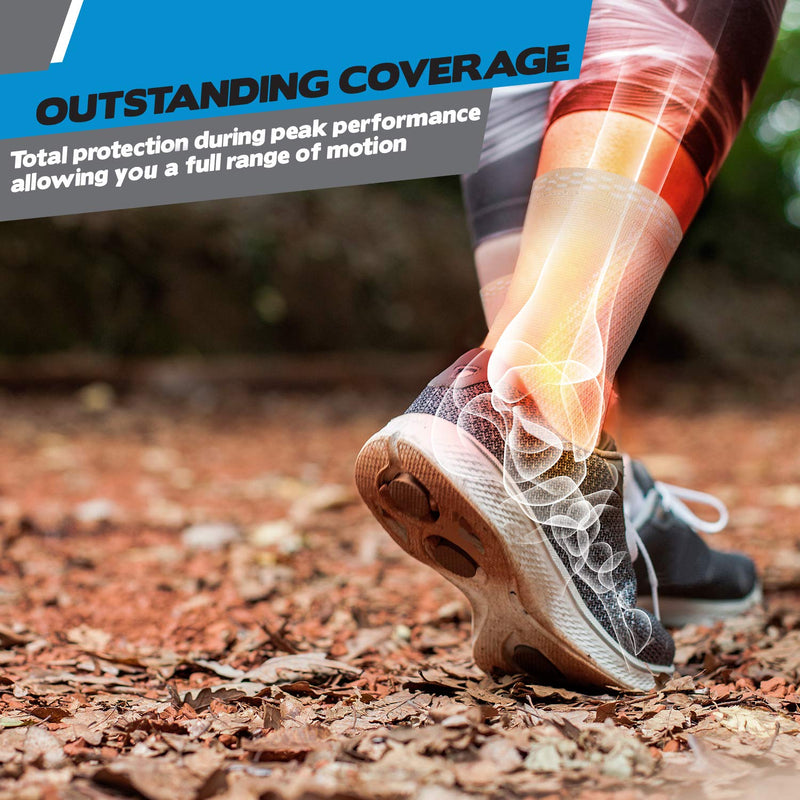 POWERLIX Legs Orthopedic Brace Compression Support Sleeve (Pair) for Swelling, Sprain, Plantar Fasciitis, Arthritis, Tendinitis Medium(2 Pack) Ankle Brace Beige