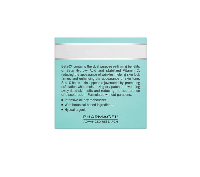 Pharmagel Beta-C Dual Action Moisturizer Normal to Oily Skin | Brightening and Smoothing Face Moisturizer | Pore Minimizer & Rejuvenation - 2 oz.