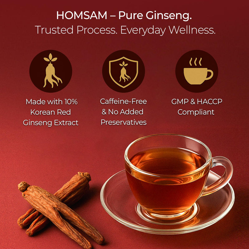[Australia] - SAMSIDAE Korean Panax Red Ginseng Instant Tea, Box of 50 Sachets, Improves Blood Circulation, Intellectual Performances and Memory, stimulates Energy 50 Count (Pack of 1) 