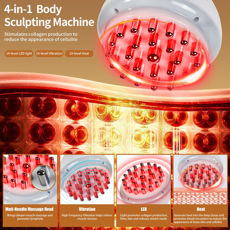 [Australia] - Lymphatic Drainage Massager – Portable Cellulite Massage Tool with 19 Intensity Levels for Relaxing Neck, Legs, Arms & Belly 