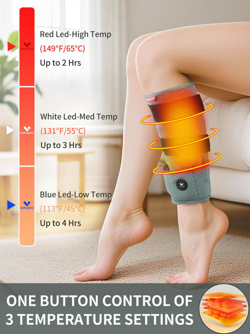 Portable Knee Heating Pad, Cordless Heated Knee Brace with 6000mAh Battery | 3 Heat Levels, Electric Heat Pad for Knee/Elbow/Arm/Calf/Thigh, Leg Heating Pad Wrap Gift for Women Men Mom Dad Gray One Size