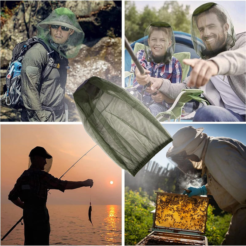[Australia] - Mosquito Head Net Head Mesh with Extra Fine Holesfor Protecting from Insect Bug Bee Mosquito Gnats, Face Netting for Camping/Hiking/Fishing 