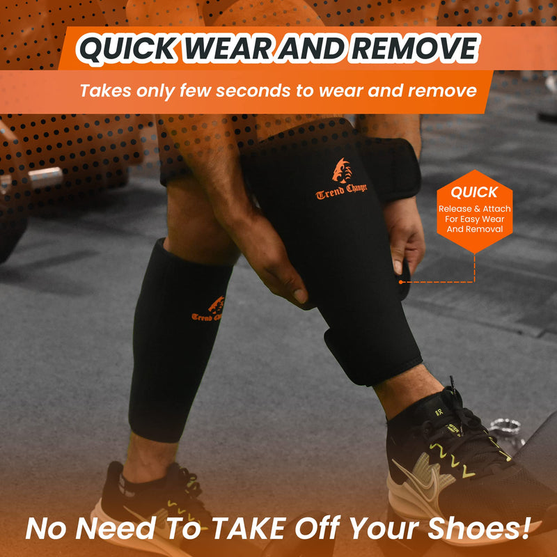 [Australia] - Weightlifting Shin Guards/Calf Support Brace 7mm Thick Neoprene for EasyWear-Deadlift Shin Guards, Box Jump, Crossfit Adjustable Shin Splint Compression Calf Wrap for Men Women (Pair) 7MM (Thick) 