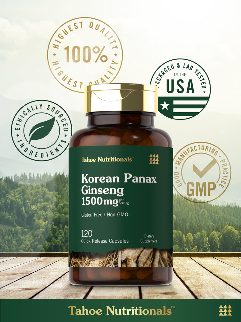 [Australia] - Carlyle Korean Panax Ginseng | 1500mg | 120 Capsules | Non-GMO and Gluten Free Supplement | Tahoe Nutritionals 