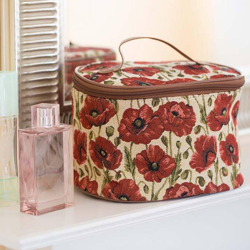 Signare Womens Vanity Bag/Toiletry Case/Make-Up Case, Available in 14 Designs Poppy