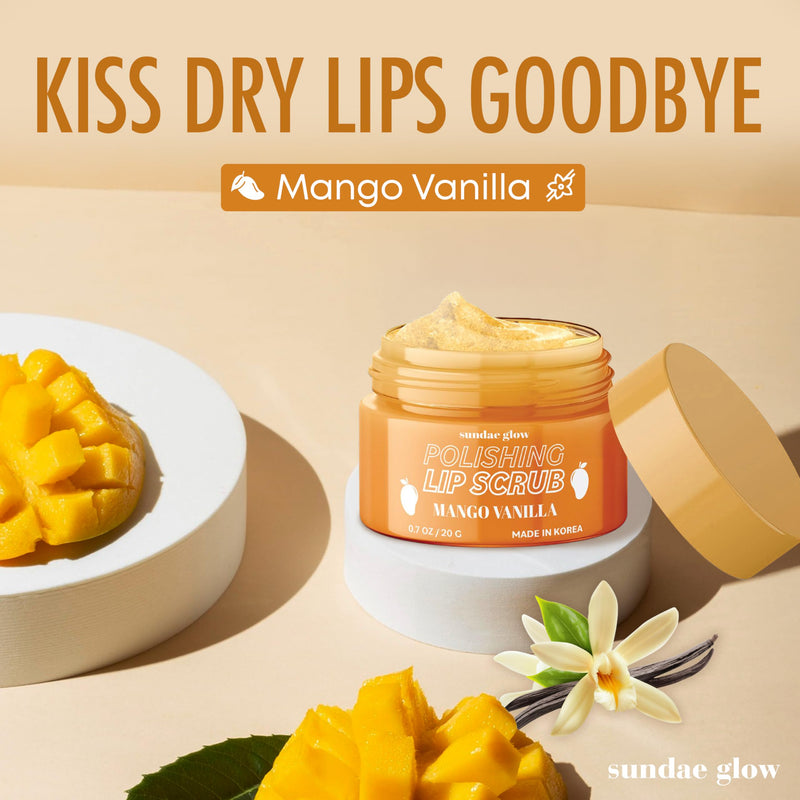 [Australia] - Lip Scrub with Mango Vanilla ‚Äì Exfoliates, Hydrates & Repairs ‚Äì Smooths, Softens & Revitalizes Dry Lips ‚Äì Dermatologist Tested, Korean Skin Care ‚Äì Clean Beauty, Cruelty-Free ‚Äì 1 Pack 