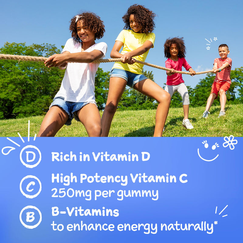 [Australia] - Emergen-C Kidz Immune+ Immune Support Dietary Supplements, Flavored Gummies with Vitamin C, B Vitamins and D for Support, Fun-Tastic Fruit - 44 Count 44 Count (Pack of 1) 