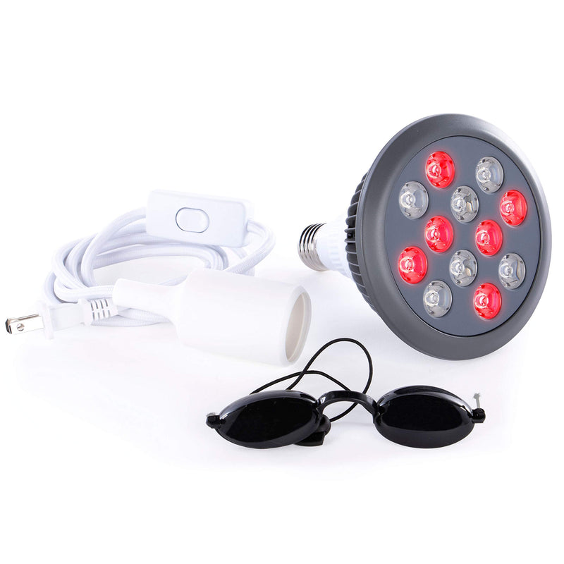 [Australia] - Red Light Therapy Device Red Near Infrared 660nm 850nm. 12 LEDs. High Irradiance for Skin Health, Pain Relief, Anti Aging, Muscle Recovery, Performance, Energy. Handheld, Power Cord Included. HG24. Red / Nir 