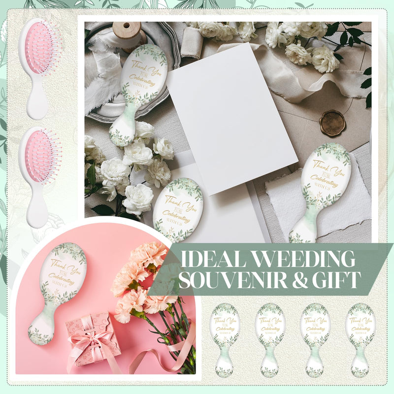[Australia] - Meanplan 12 Pcs Mini Hair Brush Bulk Wedding Bridal Shower Favors for Guests Thank You for Celebrating Travel Hair Brush Bridal Shower Favors Bridesmaid Proposal Party Gifts for Women 