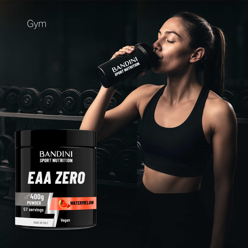 Bandini® EAA Essential Amino Acids | 400 g Powder | 9 Fermented Essential Aminoacids EAAs + BCAAs 2.1.1 & Vitamin B6 | Muscle Growth & Recovery | Intra, Pre & Post Workout | Vegan, Watermelon Flavour 57 Portions (Lot de 1)