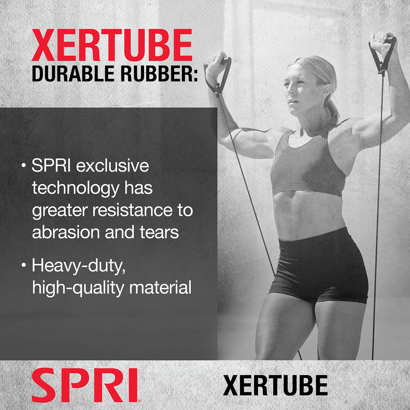 [Australia] - SPRI Xertube Resistance Bands with Handles – All Exercise Cords Sold Separately with Home Gym Workout Fitness Door Anchor Attachment Option Light Without Door Attachment 