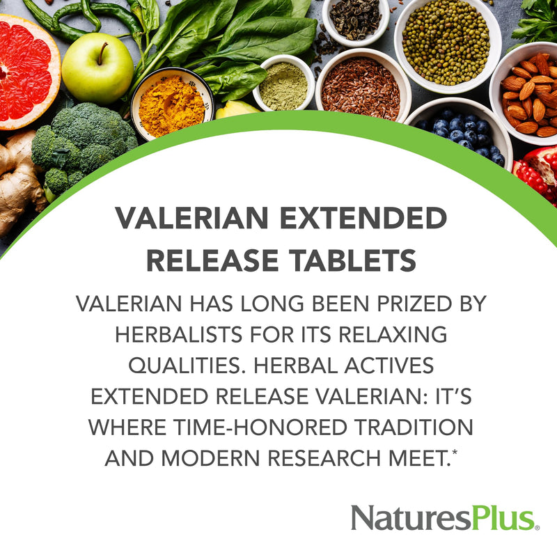 [Australia] - NaturesPlus Herbal Actives Valerian 600mg Extended Release - 30 Tablets - Vegetarian, Gluten Free - 30 Servings 