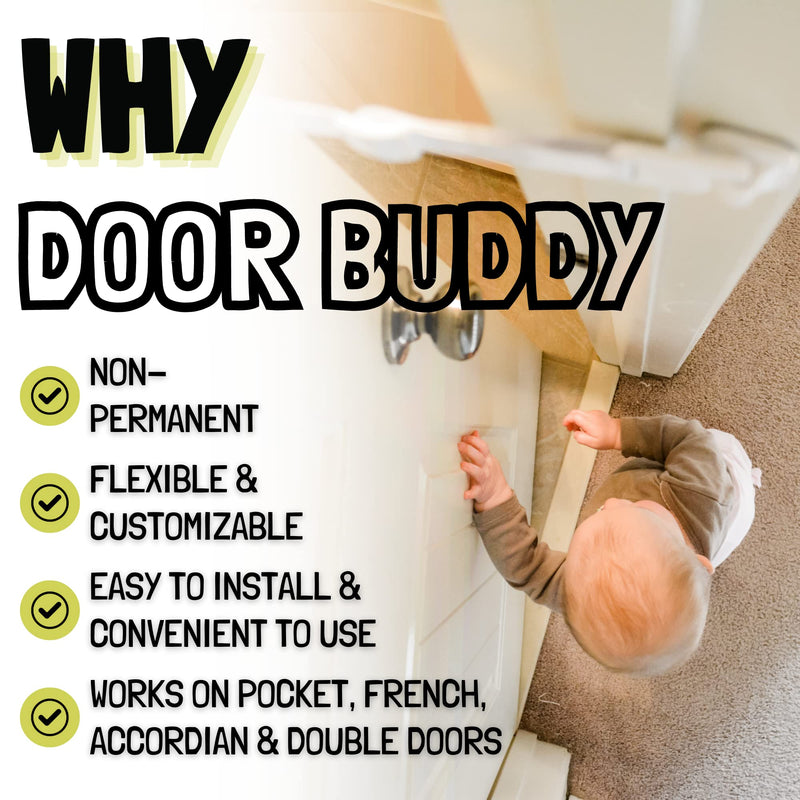 [Australia] - Door Buddy Baby Proof Door Latch for Cats - Grey. Adjustable Cat Door Strap Keeps Baby Out of Cat Food & Litter Box. Simple Child Door Locks for Kids Safety. Baby Gate Cat Door Interior Alternative. 