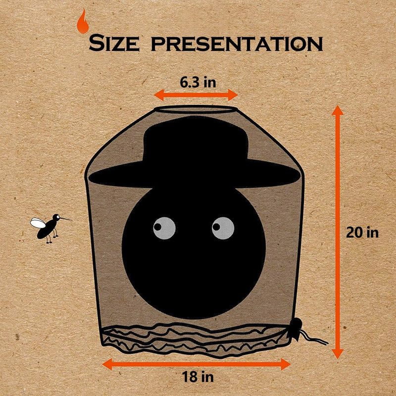 [Australia] - PHOGARY mosquito head net (4 pieces) with carry bag, insect protection hat, face protection for anyone who enjoys outdoor activities, black mesh for optimal visibility, washable 46 x 46 