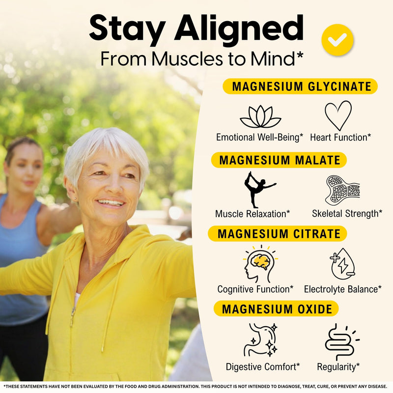 Mason Natural Magnesium 4-in-1 Complex, 400 mg, 30 Day Supply | 400mg magnesium from glycinate, malate, citrate & oxide to support muscle relaxation, nerve function & metabolism