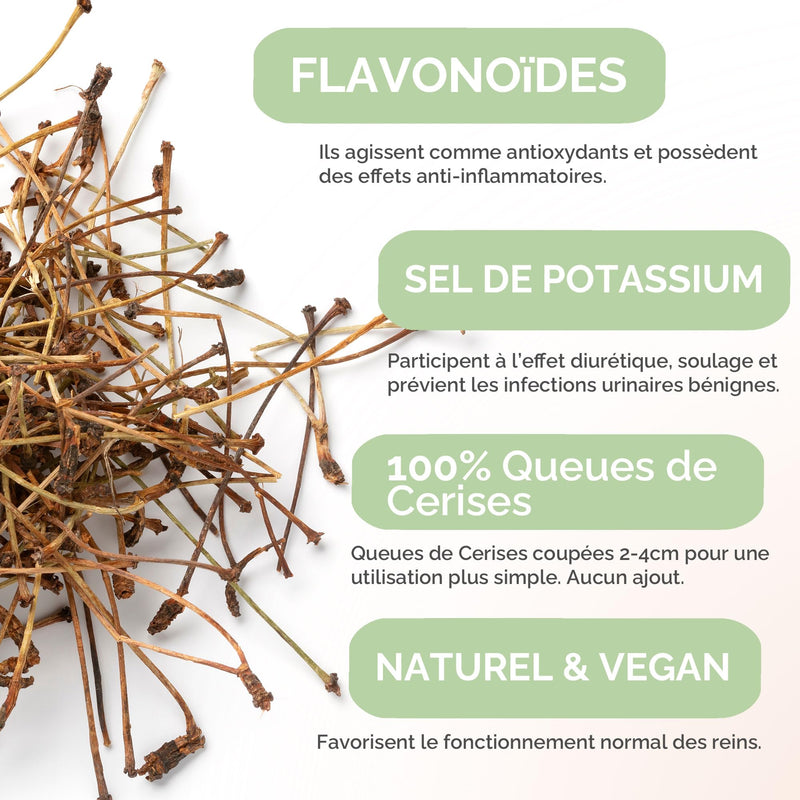 [Australia] - Herbes du Monde – Sliced cherry stems – Your ally in losing weight – Diuretic and slimming herbal tea – 3 sachets of 100 g each Unflavoured 