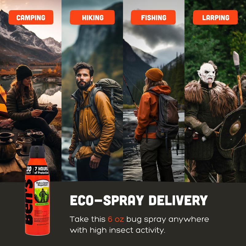 [Australia] - Ben's Tick & Insect Repellent Eco Spray - Bug Spray with 30% DEET for Mosquitoes, Ticks & More - Up to 7 Hours of Protection - Fragrance-Free - 6 oz (2 Pack) 