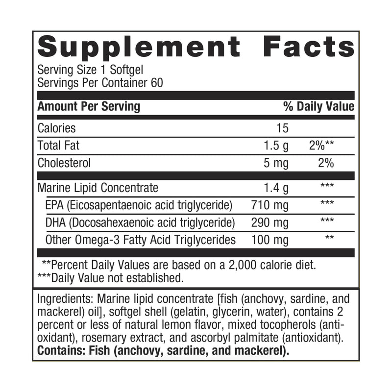 Metagenics OmegaGenics EPA-DHA 1000 Dietary Supplement, 60 Count 60 Count (Pack of 1)