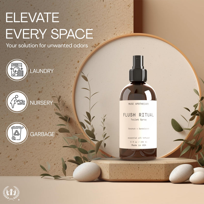 [Australia] - Muse Apothecary Flush Ritual - Aromatic & Refreshing Toilet Spray, Use Before You Go, 2 oz, Infused with Natural Essential Oils - Aloe + Eucalyptus + Lavender 2 Fl Oz (Pack of 1) 