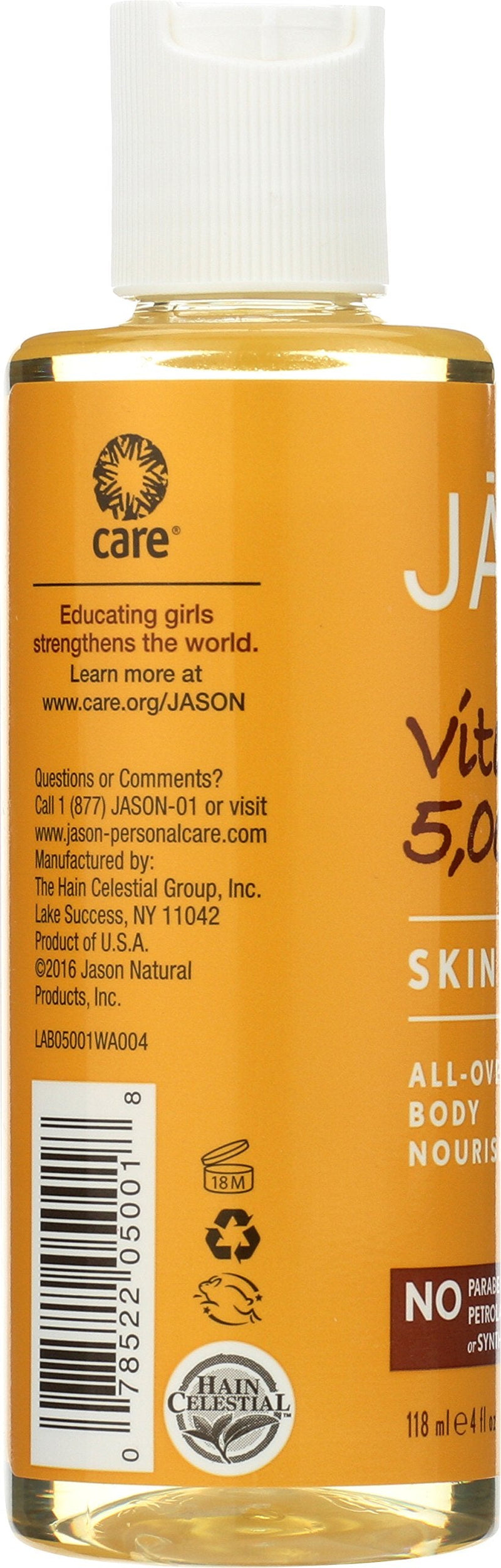 JASON Vitamin E 5,000 IU All Over Body Nourishment Oil, 4 oz. (Pack of 3) (Packaging May Vary) Vitamin E 5,000 I.U. 4 Fl Oz (Pack of 3)