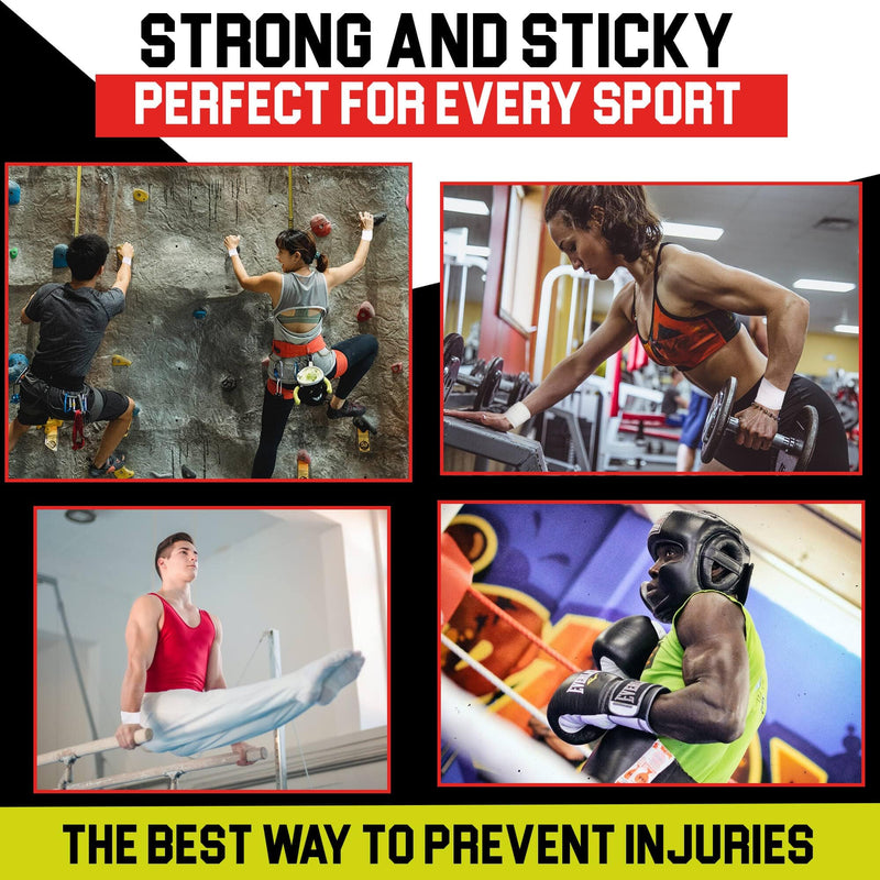 [Australia] - White Athletic Tape Extremely Strong: 8 Rolls + 2 Finger Rolls. Easy to Apply & No Residue. Sports Tape Athletic for Boxing Football Climbing or Gymnastics for Wrist Ankle & Hand Protection 8+2 Set 