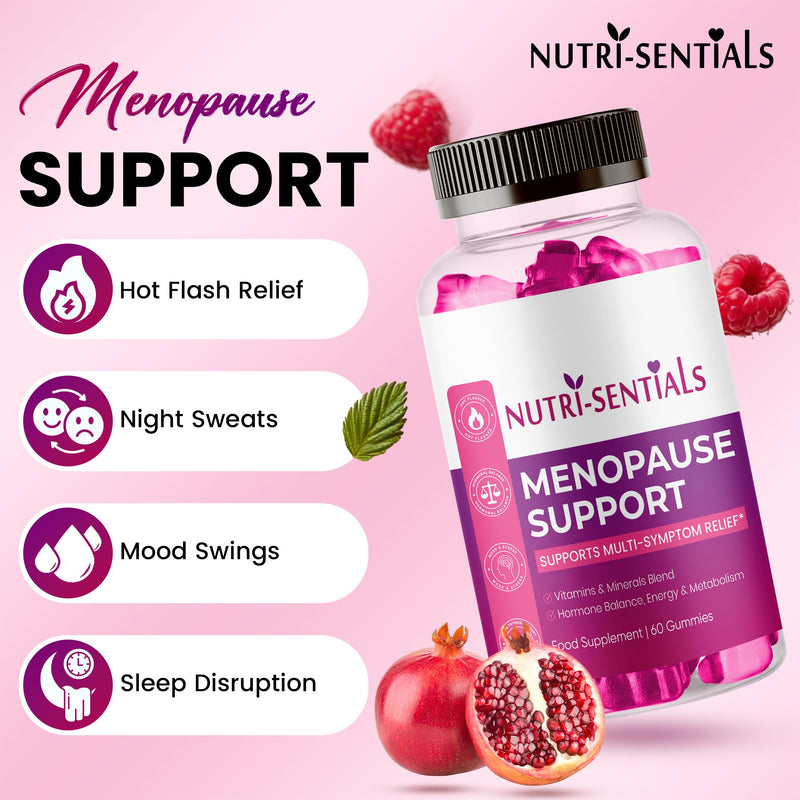 Menopause Gummies for Women- Multi-Symptom Menopause Support with Vitamins & Minerals for Energy, Mood, Stress, & Bone Health- Natural Menopause Supplements Women- 60 Gummies