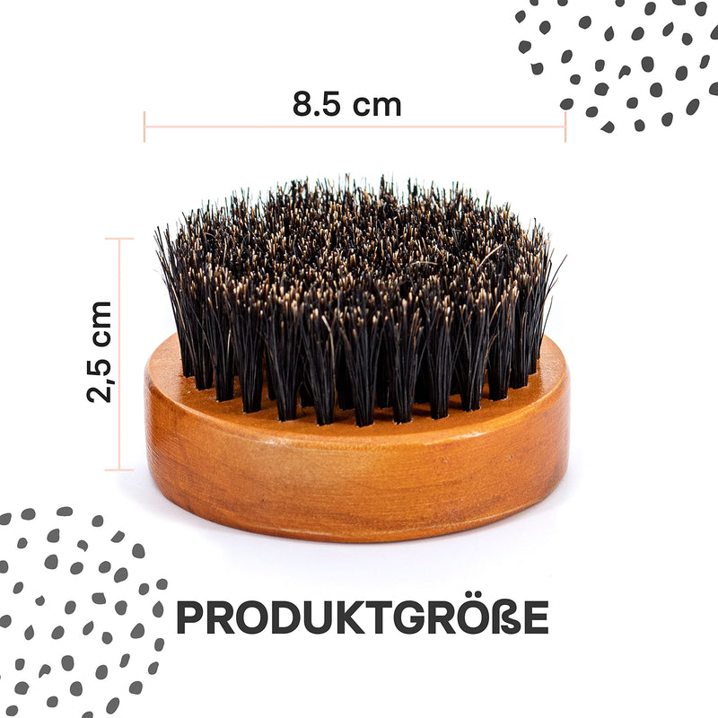 [Australia] - BEARDED BEN beard brush with wild boar bristles - beard care set for men including wooden beard brush and beard comb - beard brush kit for daily care teak brown 