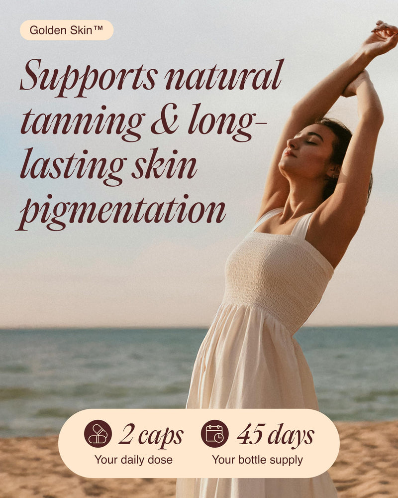 [Australia] - Golden Skin Tanning Supplement for Women & Men ‚Äì Potent Tanning Pills with Beta Carotene, Lutein & L-Tyrosine for Skin Health | Natural Antioxidant Supplement & Tanning Vitamins | 90 Vegan Capsules 