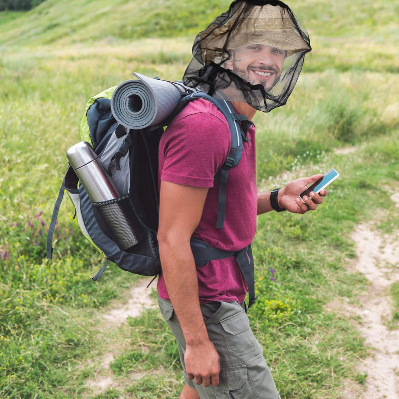 [Australia] - HESTYA 4 Pack Mosquito Bug Net Mesh for Head Mosquito Head Net Face Neck Fly Netting Hood from Insect Bugs Gnats for Outdoor Black 