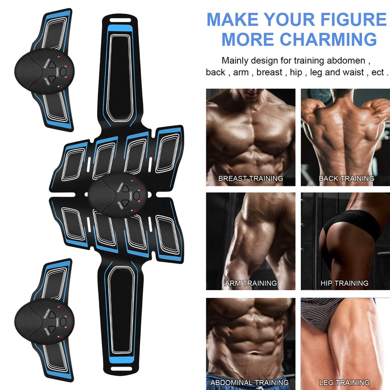 Abs Stimulator for Men Women, Portable Ab Stimulator Muscle Toner for Home Office Blue-02