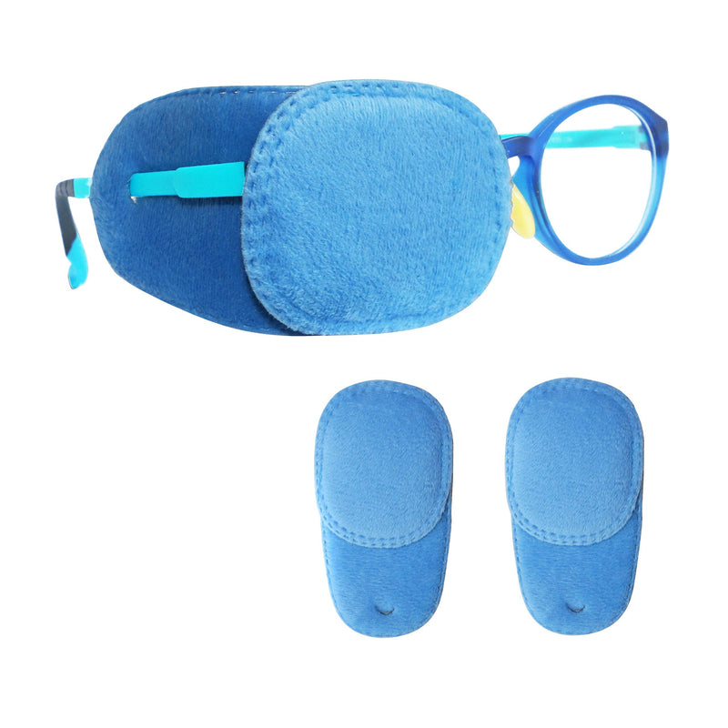 2Pcs Eye Patches for Kids | Boys Eye Patch for Glasses | Medical Eye Patches for Children with Lazy Eye | Amblyopia Eye Patch for Toddlers to Cover Either Eye (Pure Blue) Pure Blue