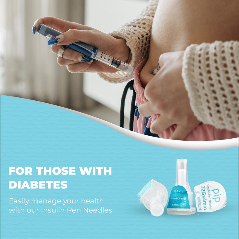 [Australia] - Pip Insulin Pen Needles (32G 4mm) 100 Pieces 