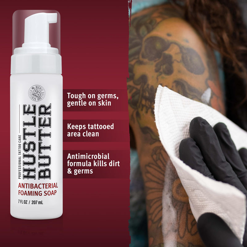 [Australia] - Hustle Bubbles Tattoo Aftercare Tattoo Soap Antibacterial Soap To Clean New Tattoos & Piercings Essential Tattoo Supplies 7oz 7 Ounce (Pack of 1) 