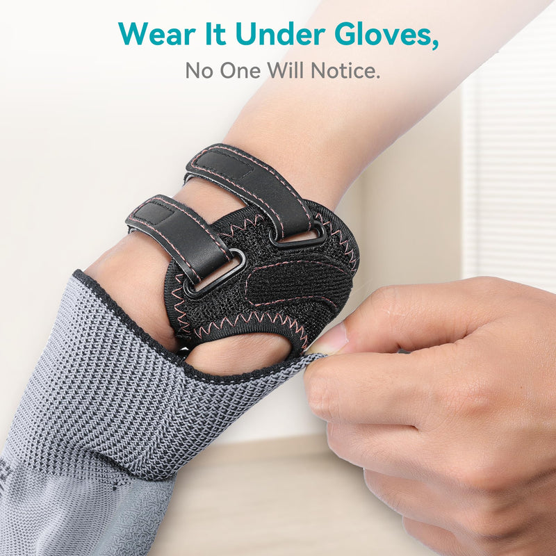 [Australia] - FORTEMOTUS CMC Thumb Brace - Comfortable Nylon Thumb Splint for Mild CMC Joint Pain Relief, Osteoarthritis, Tendonitis, CMC Joint Thumb Arthritis Support Brace for Women Men, Black, Left, Medium 