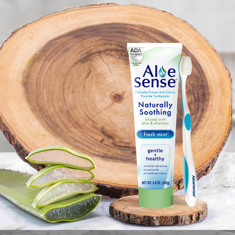 [Australia] - Naturally Soothing Toothpaste for Sensitive Teeth and Gum Care with Aloe Vera, Allantoin & Fresh Mint Flavor, Gentle & Natural, ADA Approved (5-oz, 2 Count) 5 Ounce (Pack of 2) 