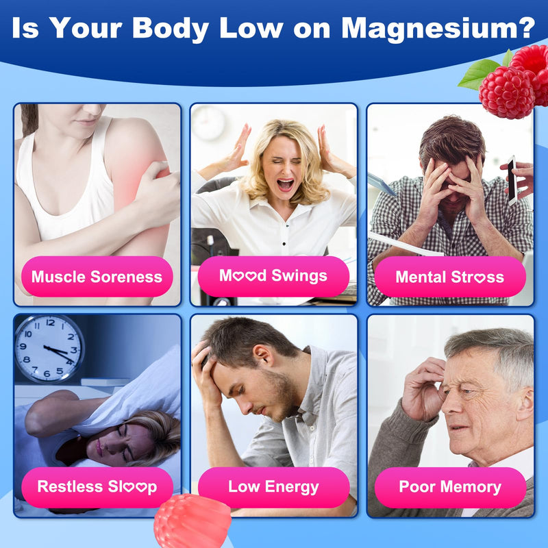 90 Count | Magnesium Complex Gummies for Women & Men, 12 Forms of Magnesium (Glycinate, Citrate& More), Magnesium Supplement with Ashwagandha – Supports Sl♡ep, Bone, Energy, Raspberry Flavor 90 Count (Pack of 1)