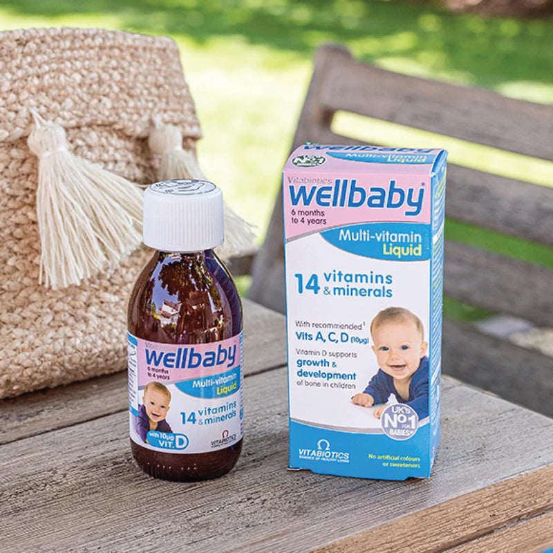 Vitabiotics Wellbaby Multi-Vitamin Liquid - Immune System Multivitamin for Infants and Babies Ages 6 Months to 4 Years - 150mL 5.07 Fl Oz (Pack of 1)