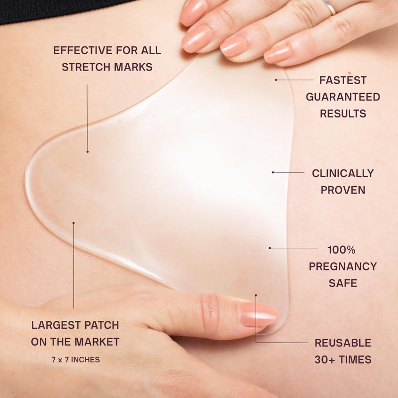 [Australia] - Dermaclara Large Body Patch - Pregnancy Stretch Mark Prevention & Removal, C Section Cover Up Belly Scar Sheet, Maternity Skincare, Mom to Be Silicone Gel Sheet, Reusable up to 30 Times - 1 Patch Body Patch 7" Patch 