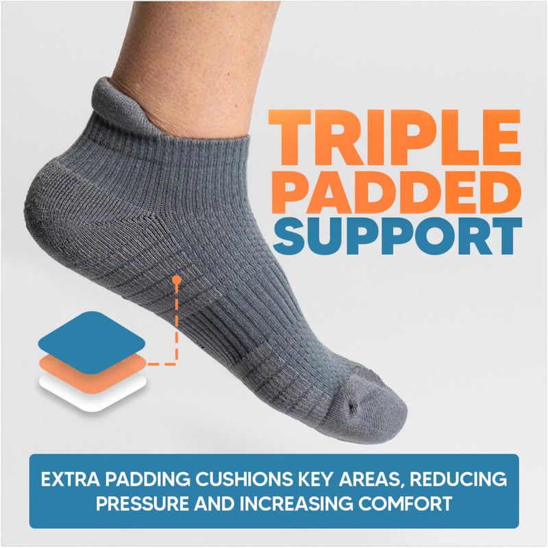 [Australia] - Viasox Ankle Compression Socks for Women & Men, 14 mmHg Support Improves Circulation, Extra Cushioned Large White 