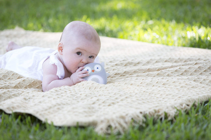 [Australia] - WavHello Portable Baby Sleep Soother - Rechargeable Bluetooth Noise Machine Travel Sound Speaker Great for Cribs, Strollers, Car Seat and More - Ollie The Owl Soundbub, Grey 