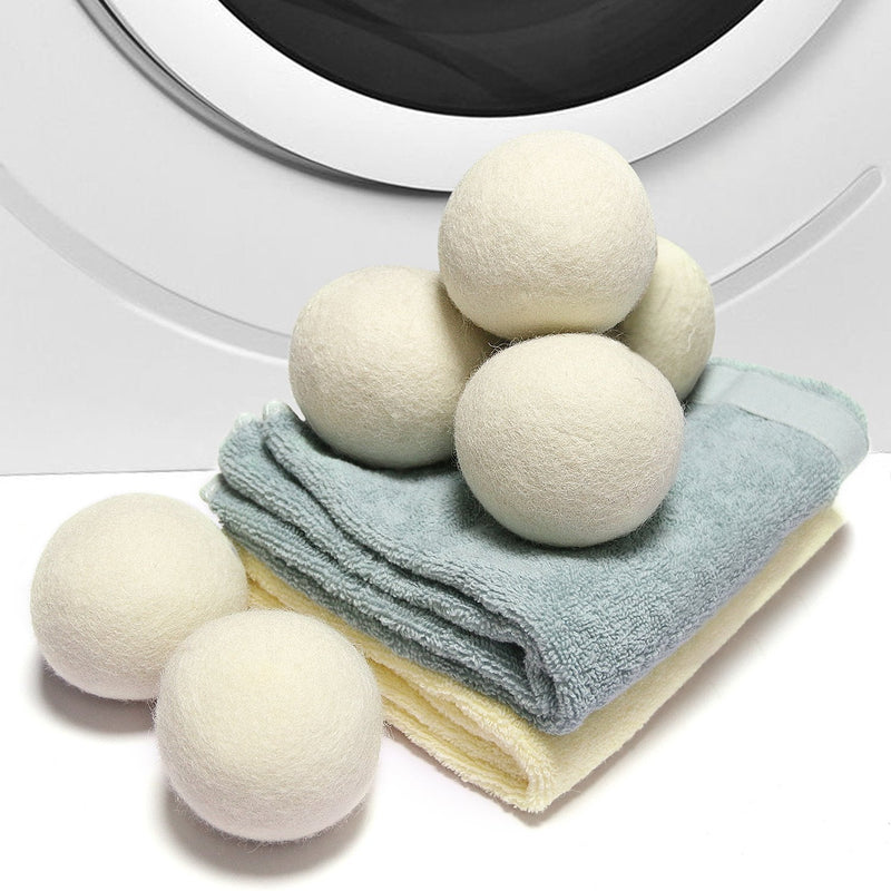 [Australia] - 6 Pack All Natural Organic Wool Dryer Balls XL Size - Reusable Chemical Free Natural Fabric Softener, Anti Static, Reduces Clothing Wrinkles and Saves Drying Time 6 